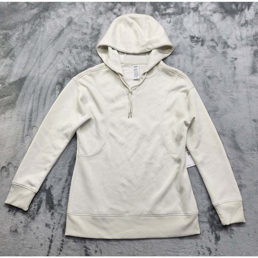 NEW RBX Sweatshirt Womens XS Oyster Ivory LuxeSoft V-Neck Hoodie Pullover Casual